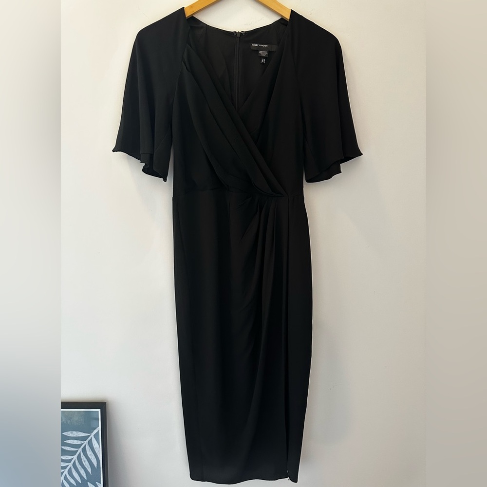 Maggy London Black Faux Wrap Dress - NWOT
